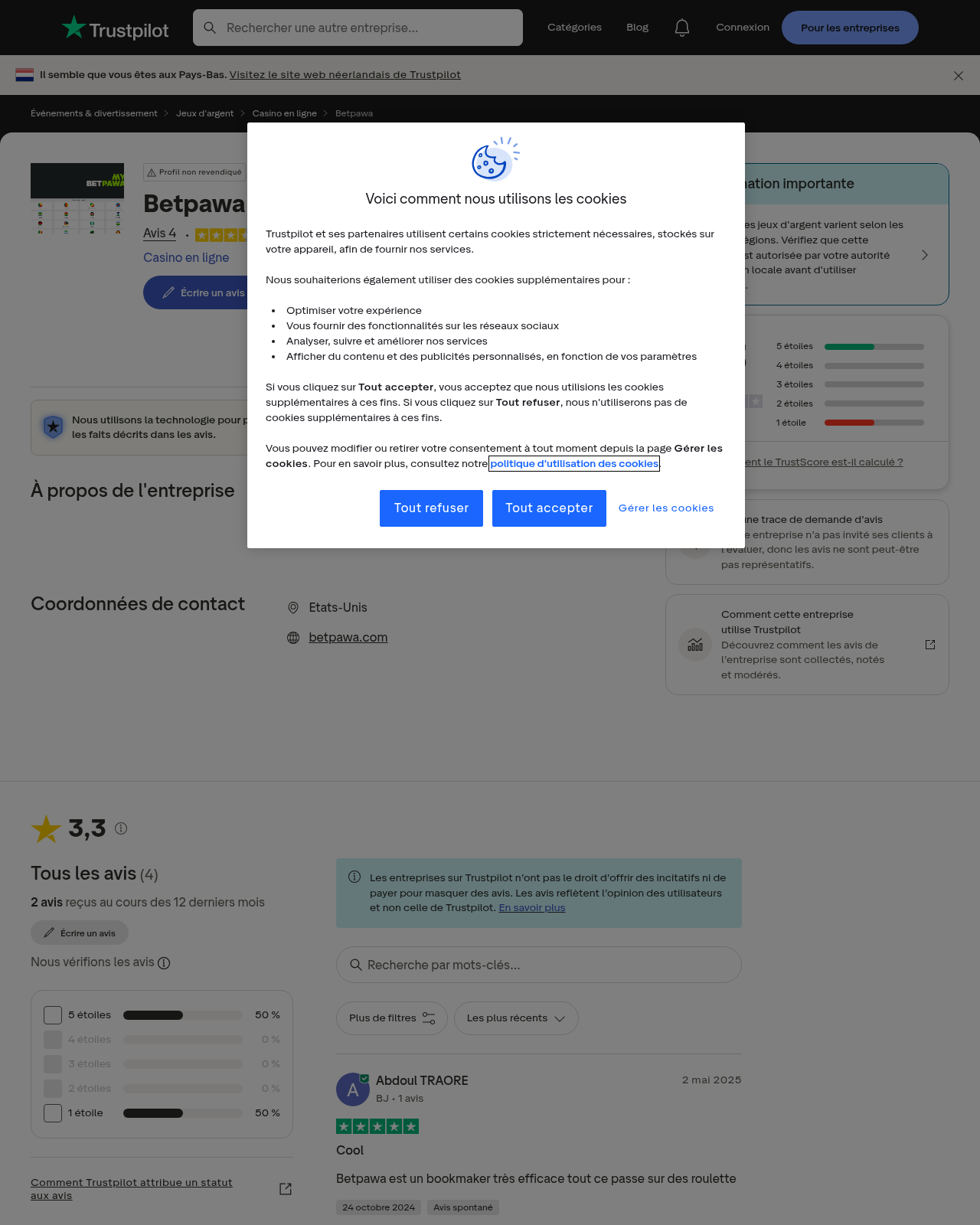 Capture d’avis multi-pays concernant betpawa.com